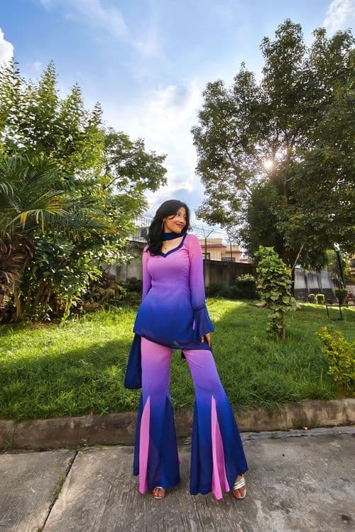 MAYA RETRO STYLE KURTHI SET: OMBRE